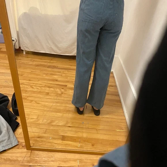 Blue-gray pants, super soft, solid textile - Picture 4 of 5